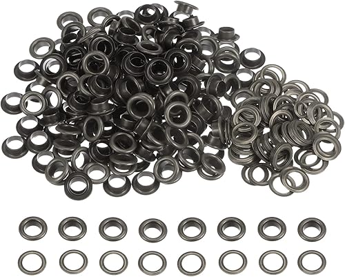 Miniatura 22 de HARFINGTON Juego de 200 ojales redondos de color de 0.394 pulgadas, ojales metálicos con arandelas para álbumes de recortes, zapatos, ropa, lona