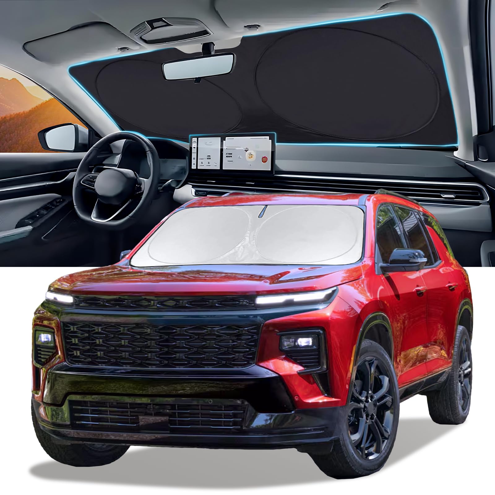 Windshield Sun Shade for Chevrolet Chevy Traverse LS, LT 2018-2026 Sunshade