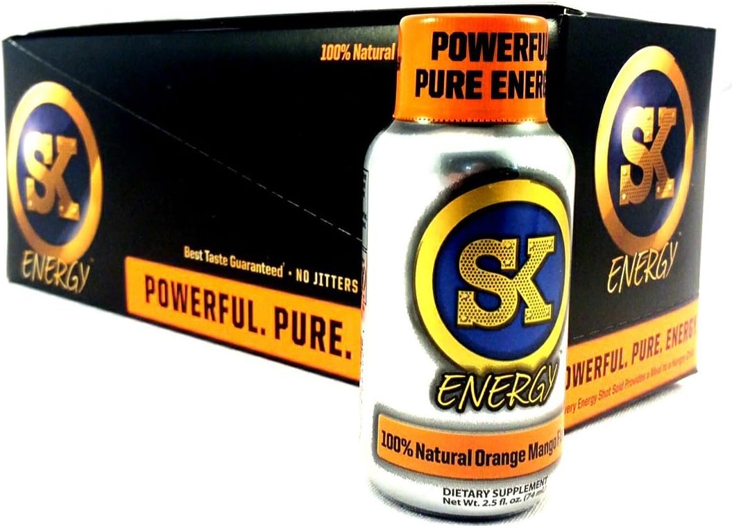 Street King SK 6 Hours of Energy Drink Shots Orange Mango 12 Pack
