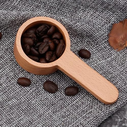 Mr.woodware 2 Pcs Coffee Spoons Set- 4 In Beech Wooden Measuring Spoon Set For Tea, Flour, Sugar, Spice, Powder, Bath Salt - Wood Kitchen Tools Utensils Mini Scoops For Jars, Canisters, Containers #TOP3
