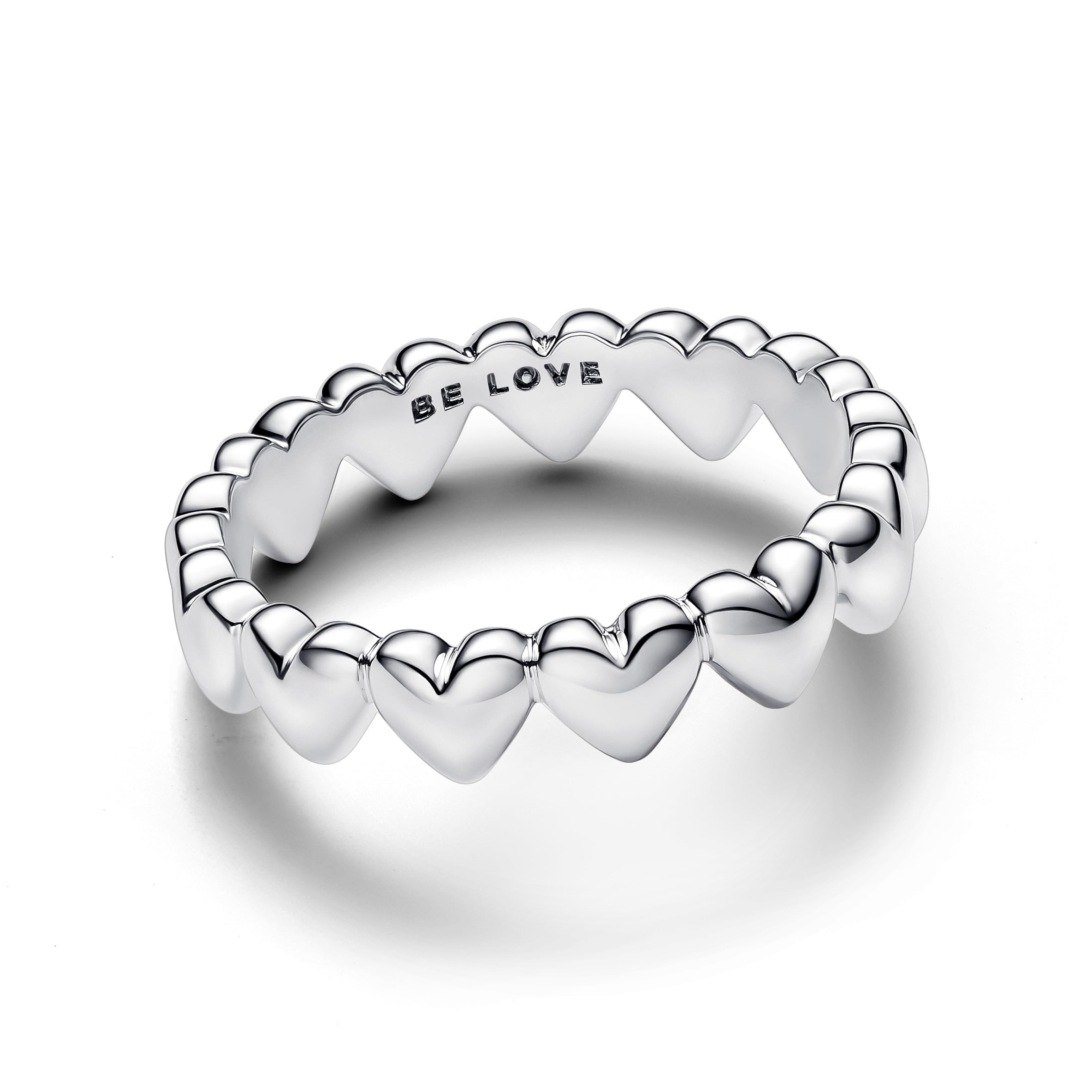 PANDORA Damenring Reihe aus Herzen Silber 193427C00
