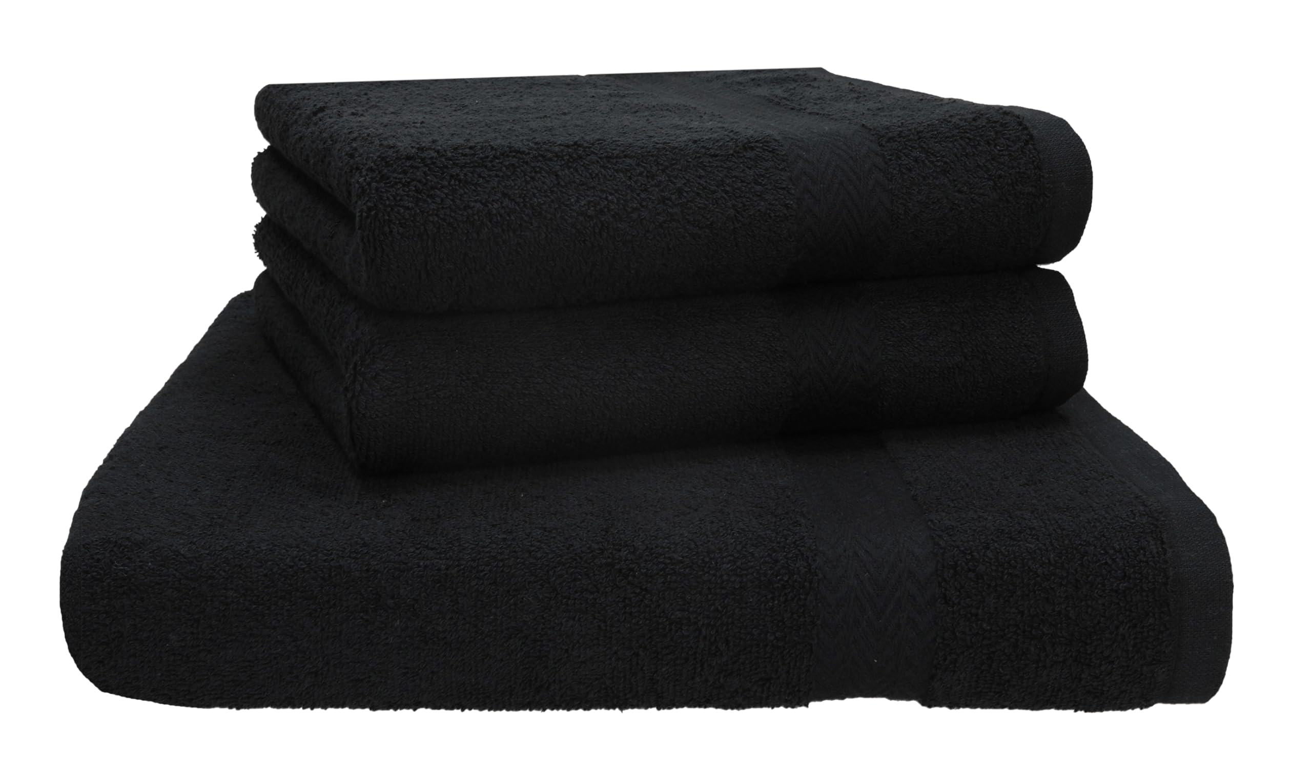 Betz Juego de Toalla de Sauna Premium, de Tres Piezas, Color Negro, Calidad 470g/m², 1 Toalla de Sauna (70x200 cm) y 2 Toallas de Mano (50x100 cm)