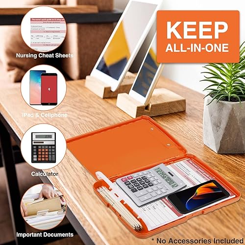 Miniatura 5 de Sooez Tableros de clip de 8.5 x 11 pulgadas con almacenamiento, portapapeles de almacenamiento de alta capacidad, carpeta de portapapeles de