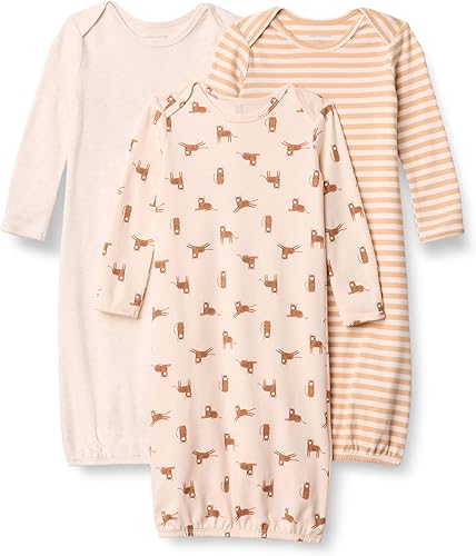 Tienda Essentials Vestido de algodón unisex de manga larga para bebés