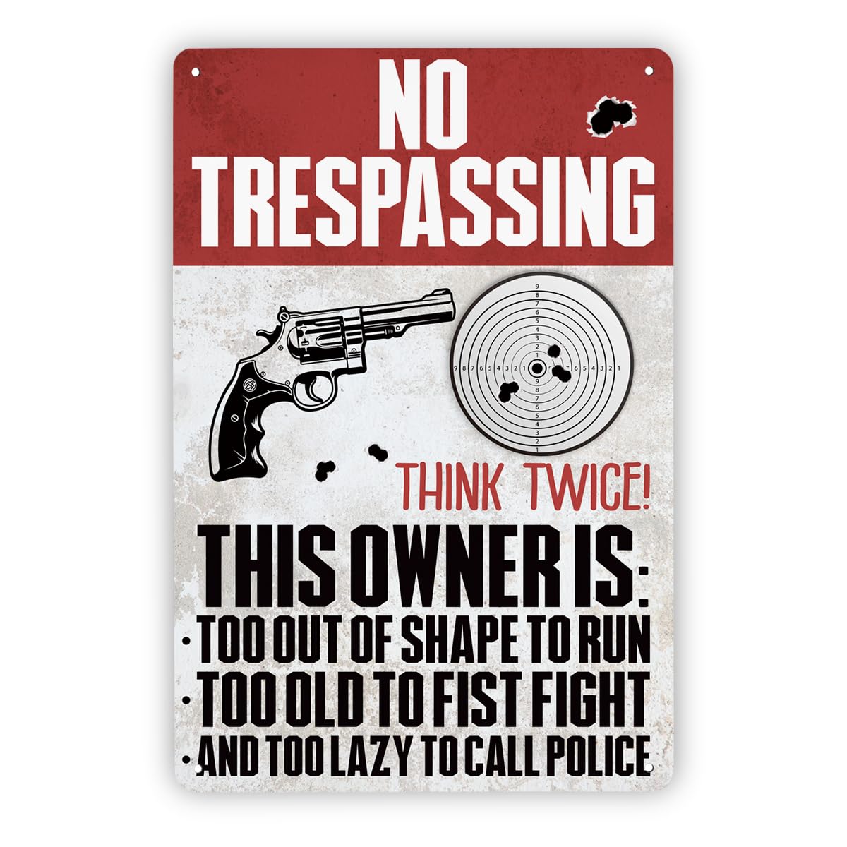 Vintage Metal Tin Sign Funny S, No Trespassing, Porch Warning S, Lazy Owner, Farmhouse Wall Art, Christmas Gift, Housewarming Gift, 11.8 * 7.9inch Custom Private Property Signs Outdoor