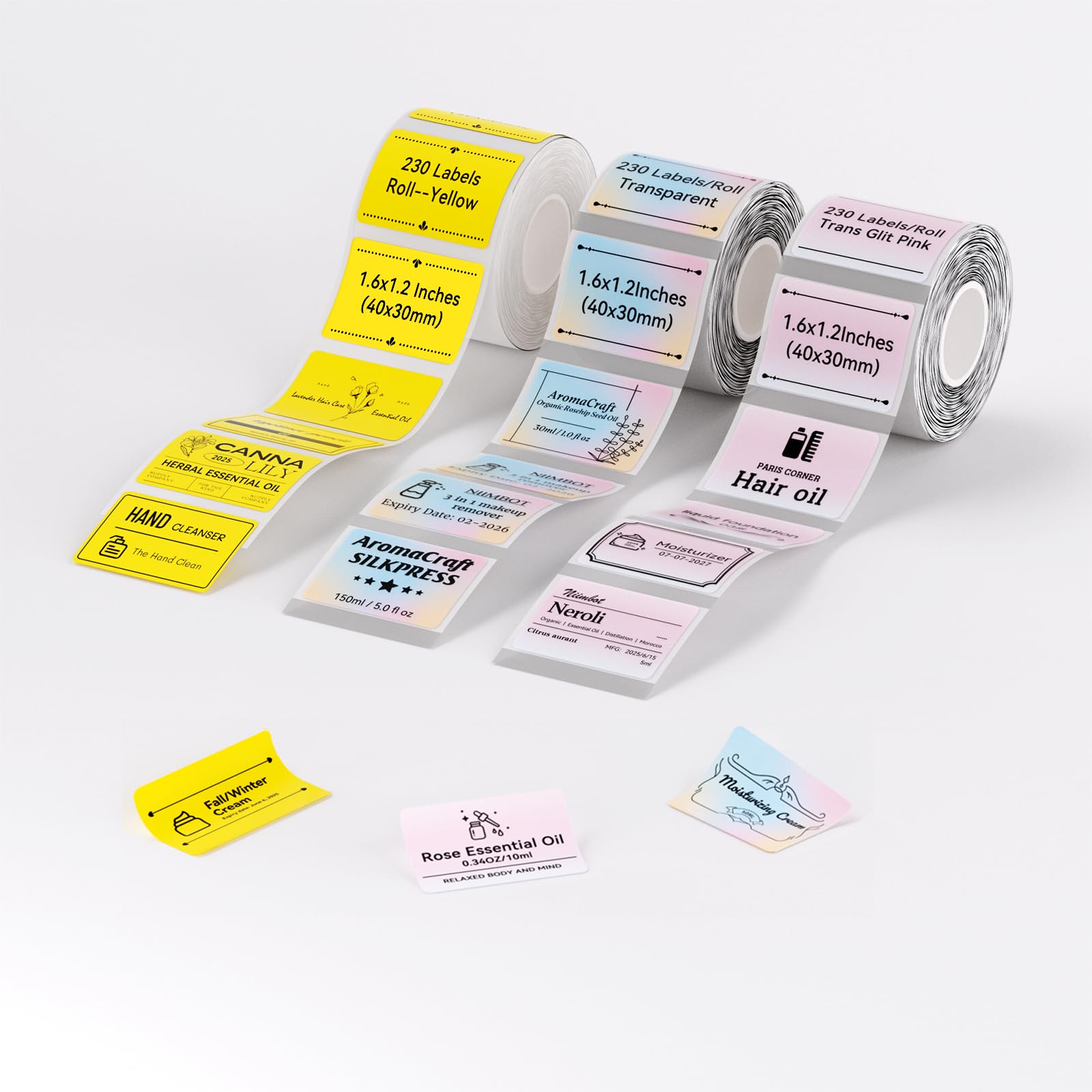 NIIMBOT 3 Rolls Fluorescent Thermal Labels Compatible with B1/B2/B21/B3/K2/K3/B4 Label Maker, Waterproof Oil-Proof Self-Adhesive Sticker Paper