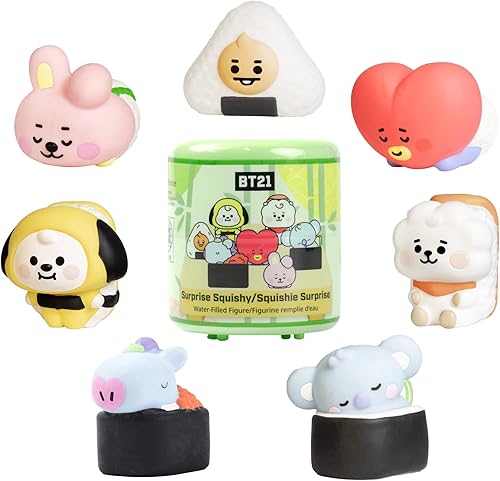 Hamee LINE Friends BT21 - Lindo relleno de agua (serie 2 - Sushi) caja de mini juguetes para la ansiedad, bolsa de regalo de cumpleaños para bebé,