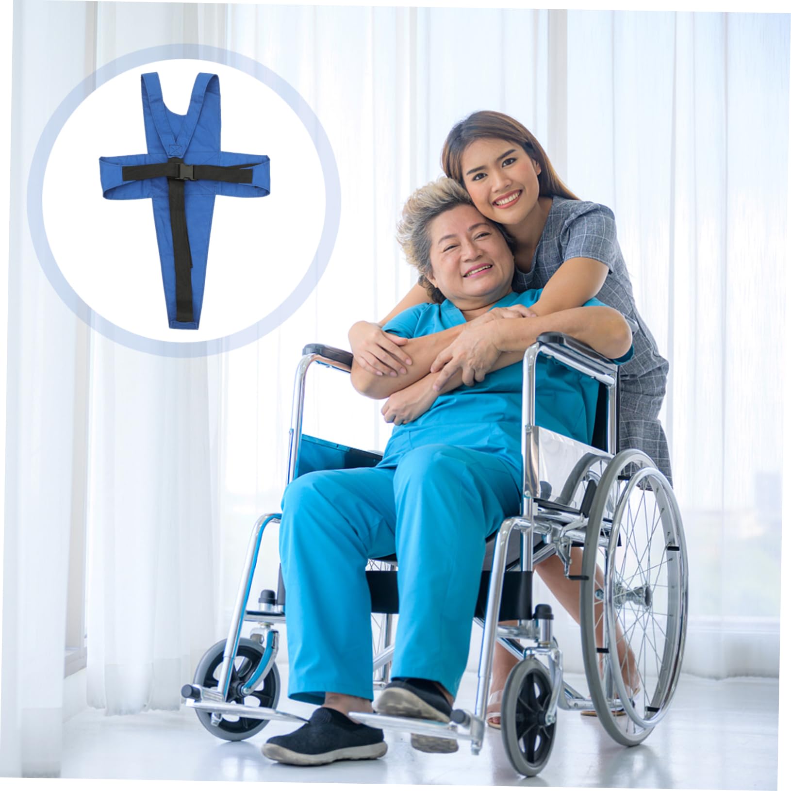 Beavorty 1pc Strap Chair Waist Lap Elderly for Disabled Adults Wheelchairs for Adults Fixed Adjustable Accessory and Harnesses Polyester Black