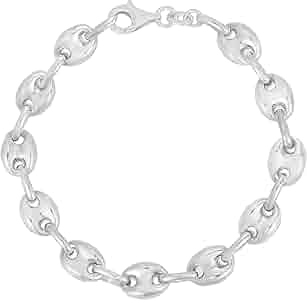 Amazon.com: Savlano 925 Sterling Silver Hollow Puffed Anchor