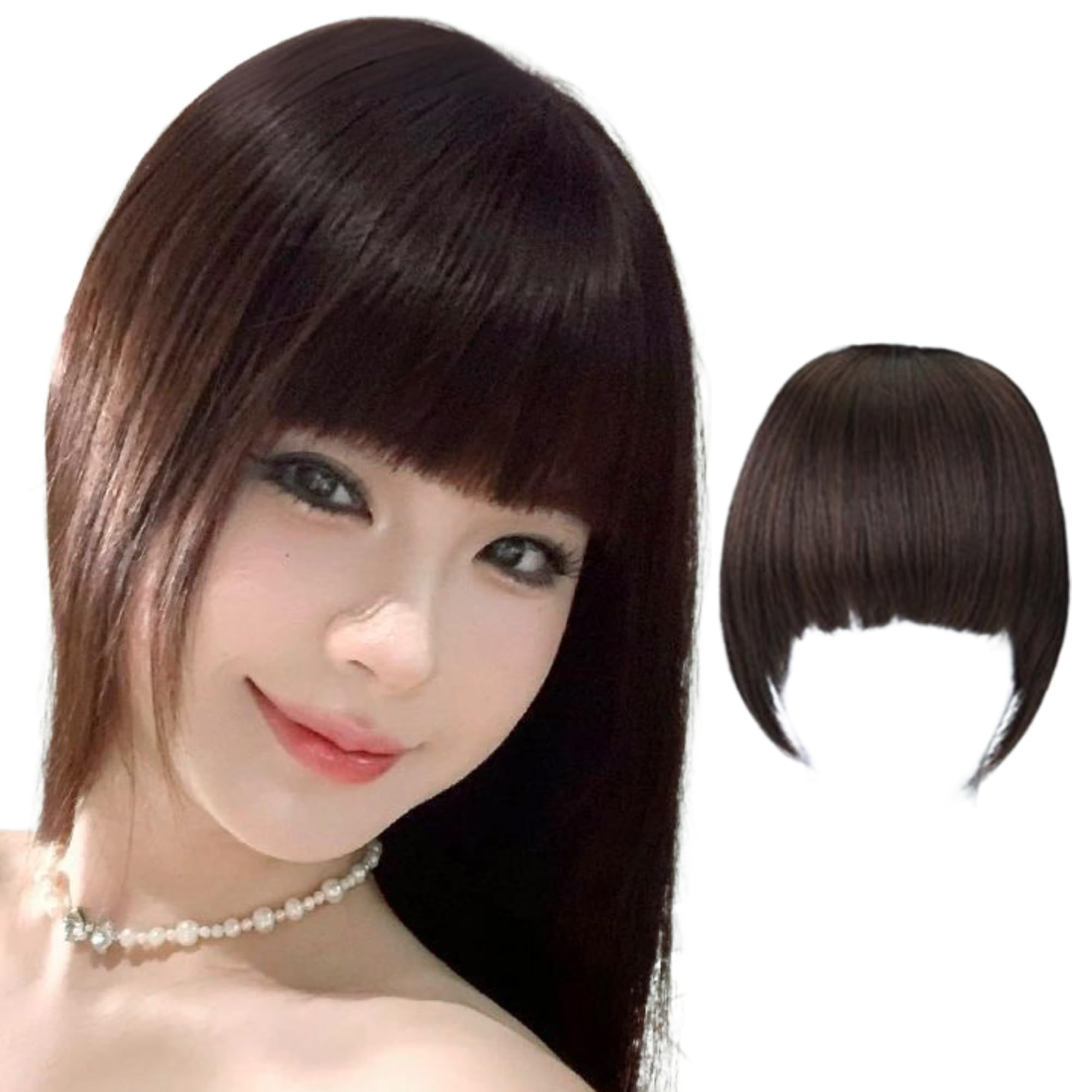 Amazon.co.jp: GFun 前髪ウィッグ ぱっつん 超厚め 2倍毛量 小顔 自然
