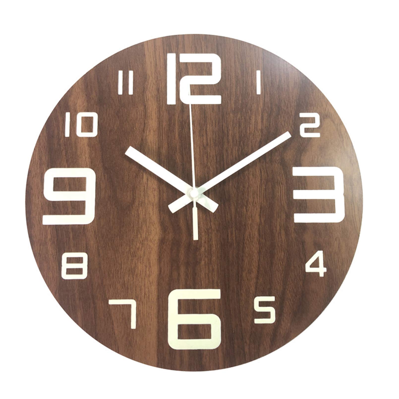 Horloge murale lumineuse en bois contre le bruit du tic-tac