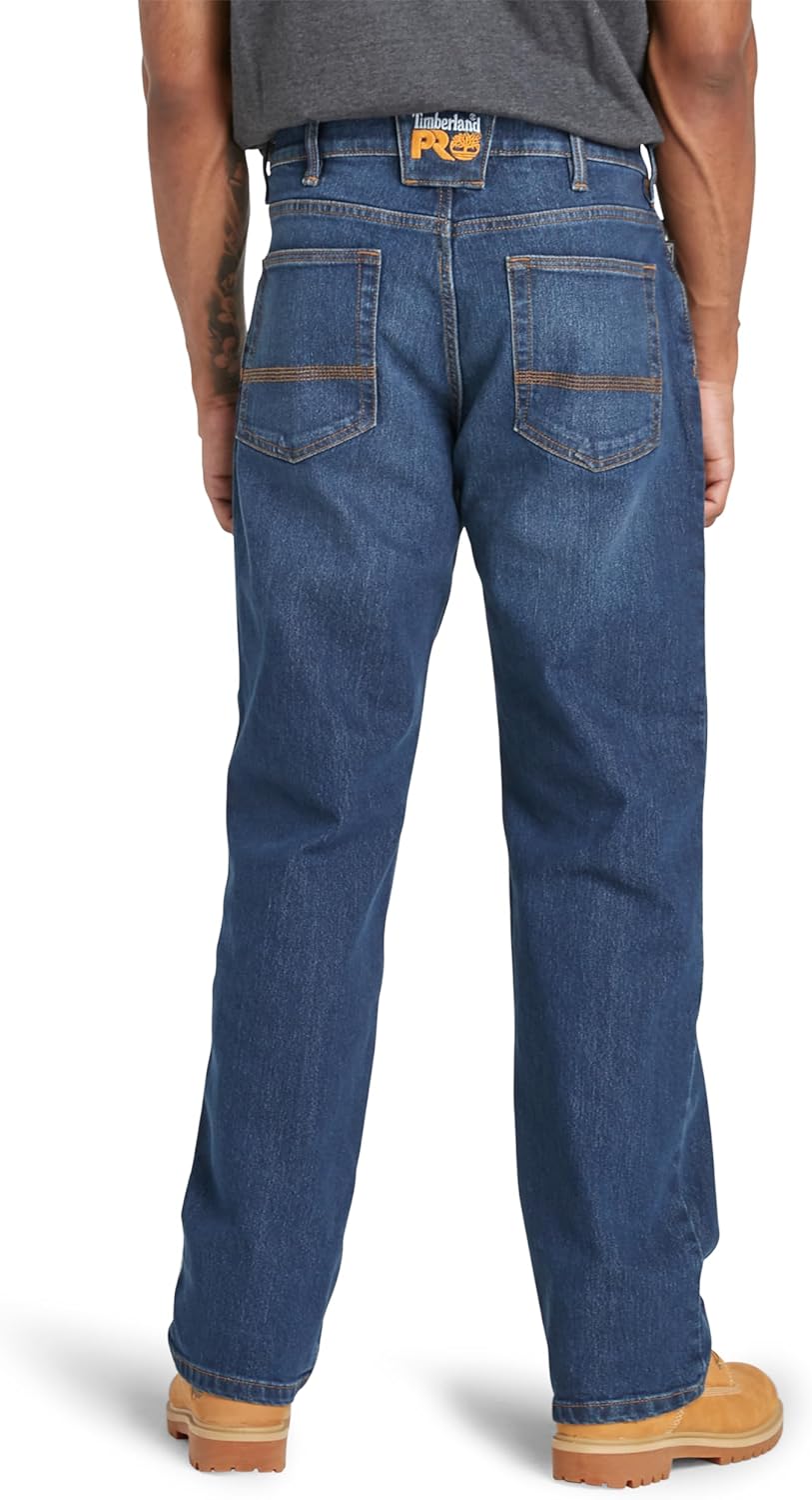 Timberland PRO Men's Ballast Straight Fit Flex 5 Pocket Jeans 30 Dark Wash With Sanding image 3 of 5 B09R42WXDZ