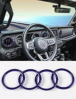 Vista 11 de Savadicar - Accesorios de interior negros - Cubierta de anillo de rejilla de ventilación de aire acondicionado para Jeep Wrangler JL JLU 4XE