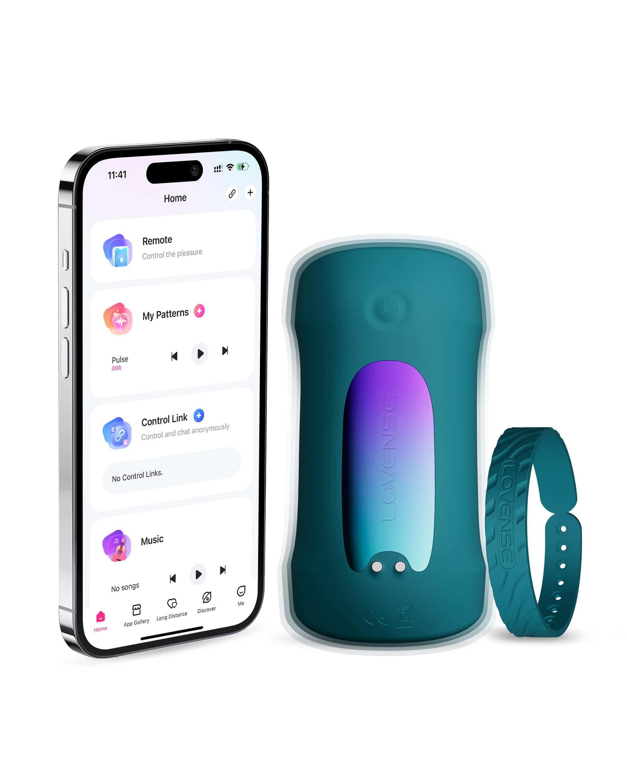 LOVENSE Gush 2 Masturbateur Homme Mains Libres, Contrôle à Distance via App | Masturbateur Automatique Vibrant et Oscillant, IPX7 Étanche, Sangles Réglables et Rechargeable par USB