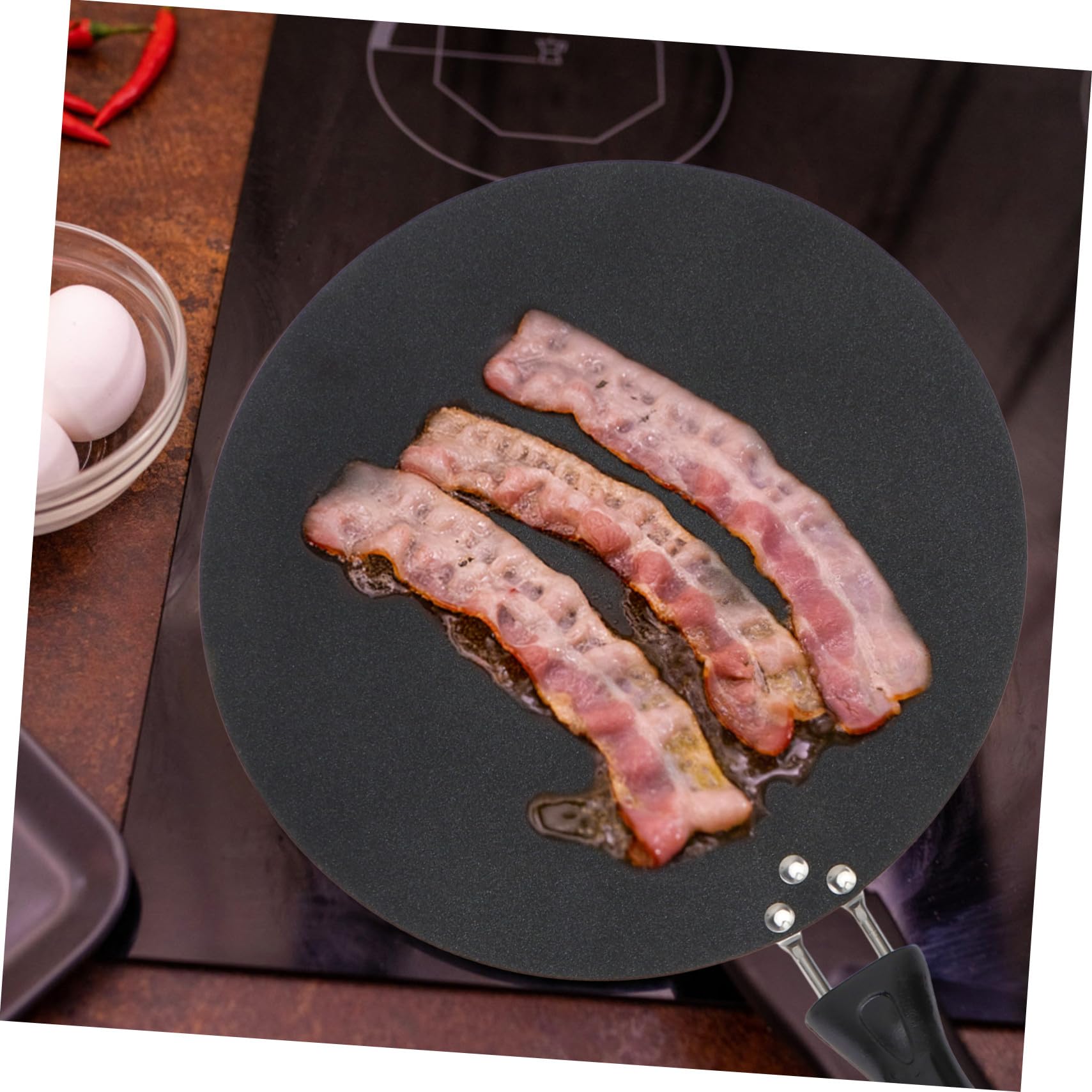 Cabilock Sartén Antiadherente Hierro para Tortillas y Bistec, Compatible Inducción y Gas, Tamaño Mediano, Utensilio Cocina Doméstica para Freír y Asar, Uso en Hogar