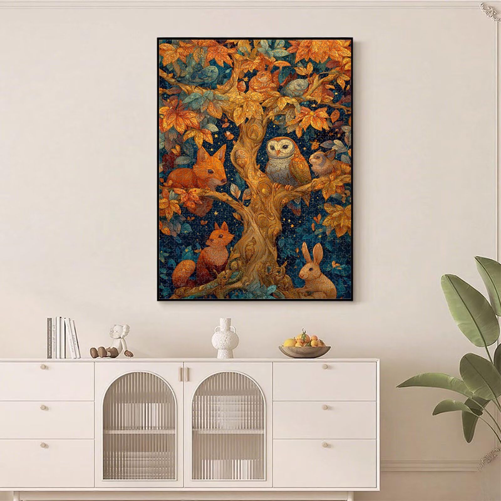 Puzzle 1000 Pièces, Animal & Arbre Puzzle en Bois Durable 1T#1335 | Puzzle en Bois, Découpe de Précision, Encres aux Couleurs Vives, Loisir Relaxant, Décoration Intérieure, Cadeau, 50x75cm
