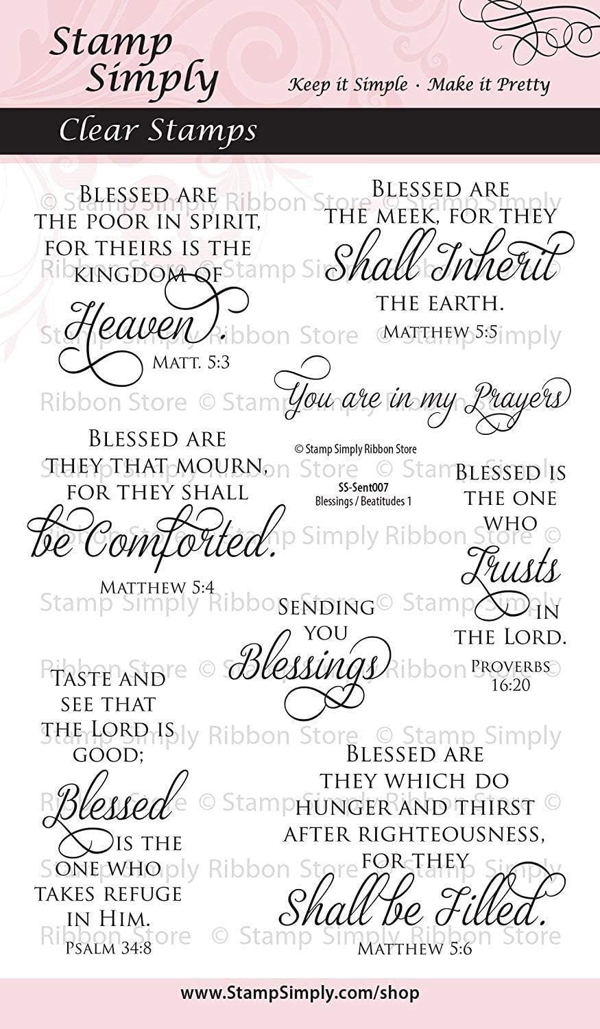 Clear Stamps Blessings and Beatitudes One Christian Religious 4x6 Inch Sheet - 8 Pieces
