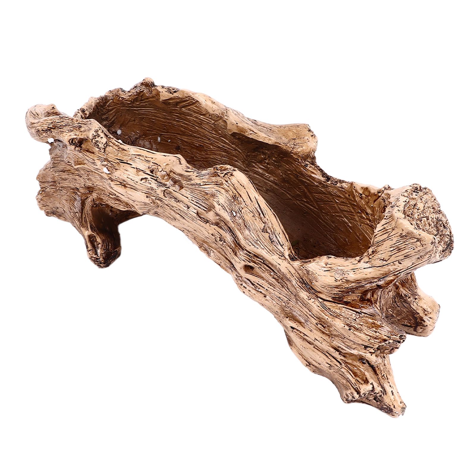 Yanmilia Pot De Fleurs Artificiel En Bois Flotté En Résine Pour Plantes Succulentes, Pot De Fleurs Rustique En Bois Synthétique Pour Intérieur Ou Extérieur (Pas De Vrai Bois