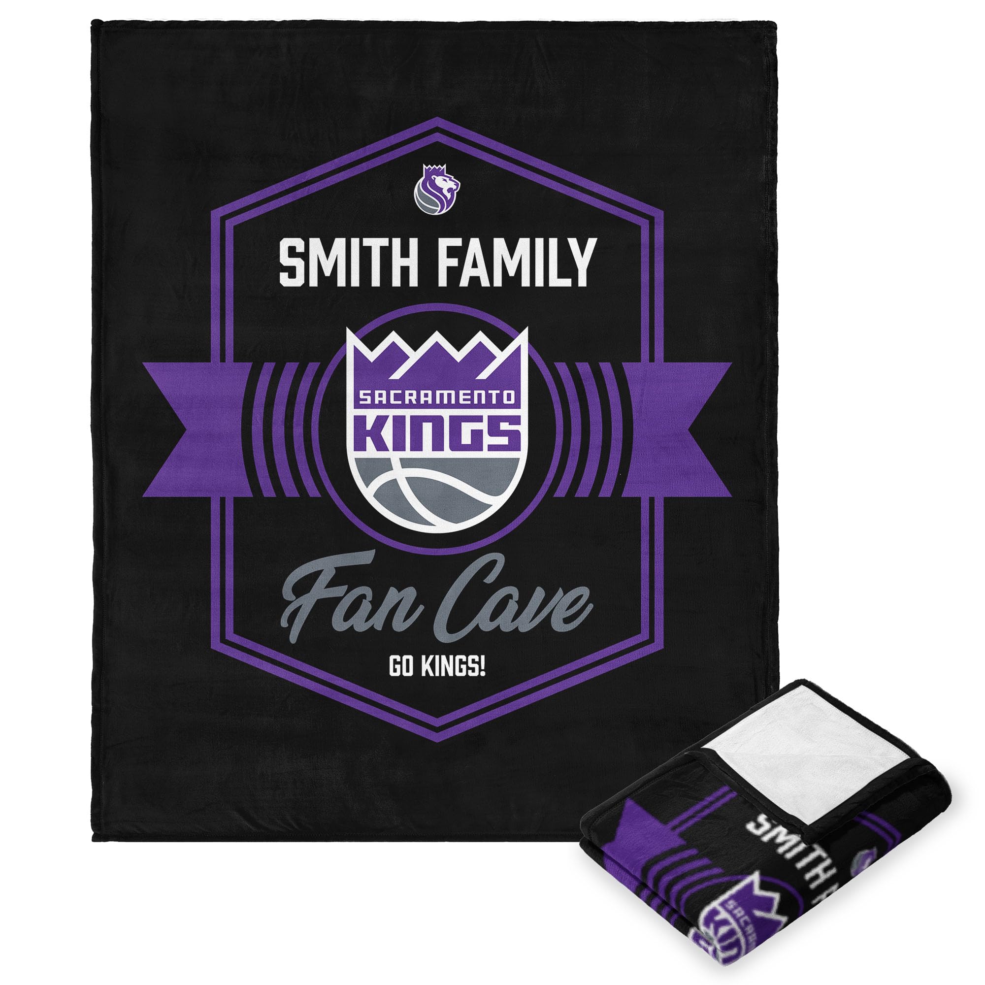 Northwest NBA Sacramento Kings, Dominion, Personalized Silk Touch Throw Blanket, 50 x 60 Inches