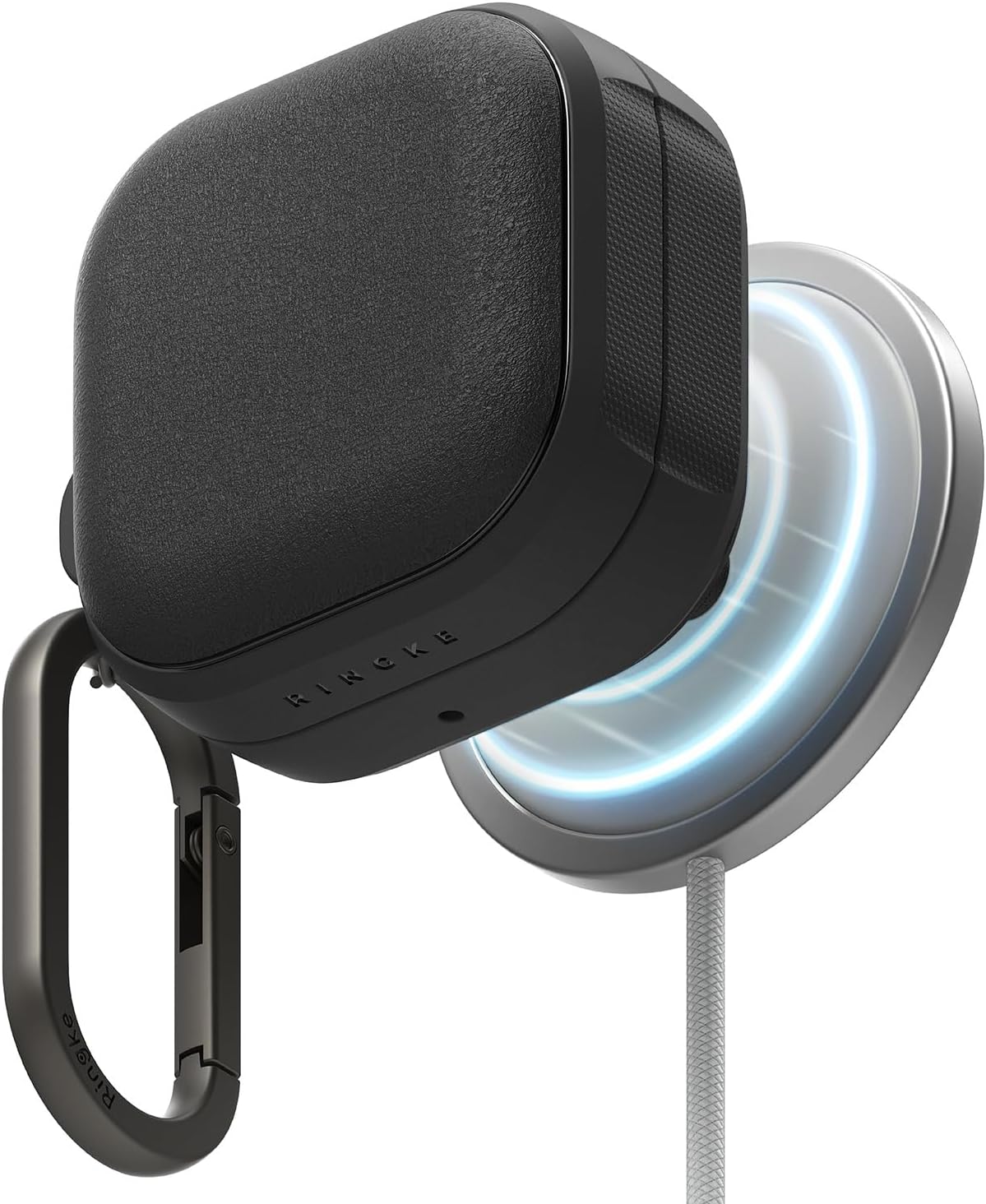 Ringke Onyx Magnetic for Samsung Galaxy Buds 4 Pro Case and Galaxy Buds 4 Case [Compatible with MagSafe] Prevents Oily Smudges Feels Good in The Hand Non-Slip Cover - Black