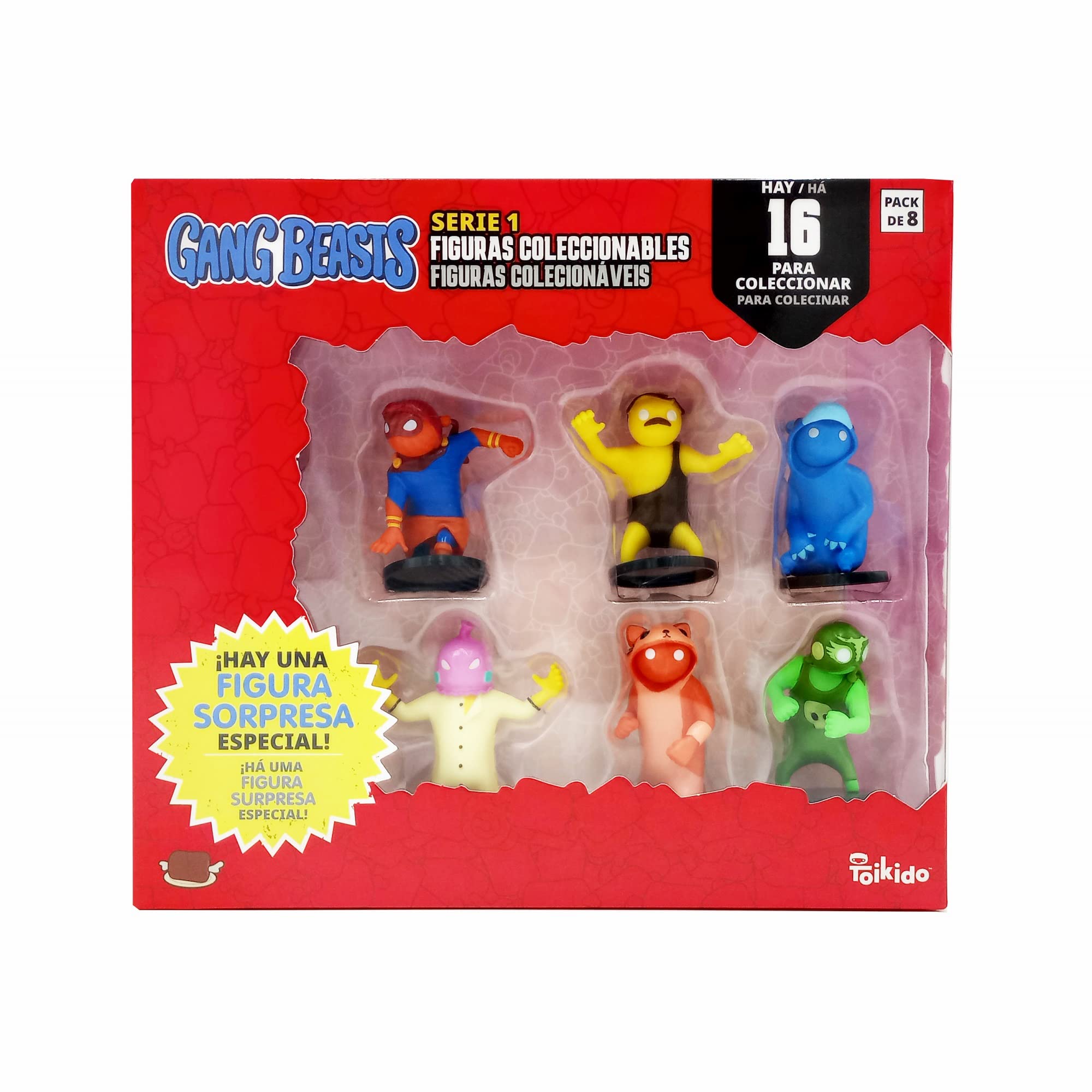 Bizak Gang Beasts - Confezione 8 Figure Da Collezione In Scatola Con Costume Spiderman - Personaggi Del Gioco Multigiocatore - 16 Modelli Da Collezionare