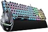AULA Wired Gaming Keyboard Mouse Combo,Rainbow Backlit Typewriter Style Mechanical Keyboard 12800 DPI RGB Backlit Gaming Mouse
