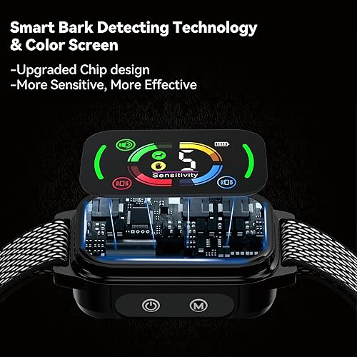 Miniatura 3 de Beoankit Collar antiladridos para perros sin golpes, collar antiladridos automático con 5 sensibilidad ajustable, 4 modos de entrenamiento