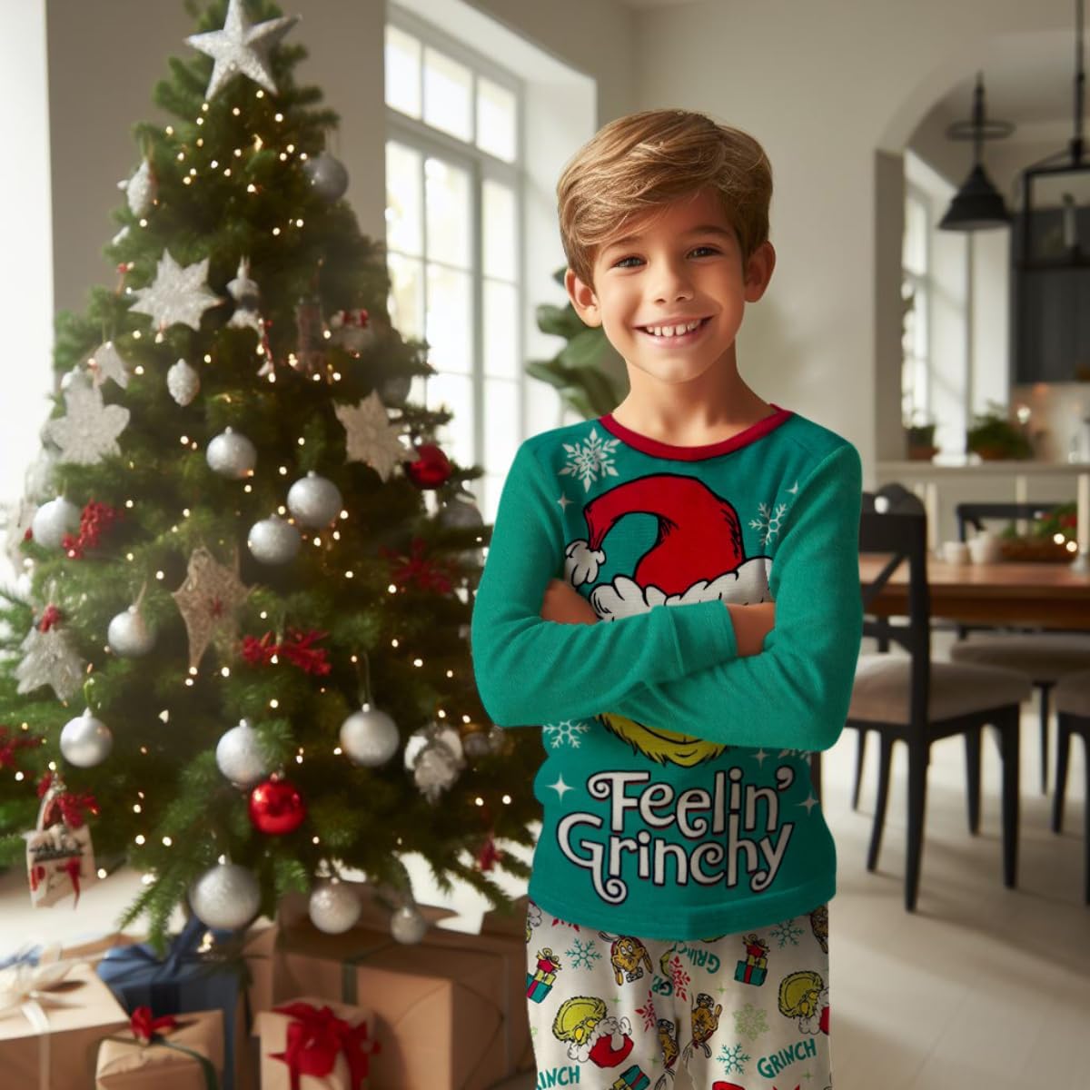 Dr. Seuss The Grinch Pajamas 2-Piece Matching Set - Cozy Christmas PJs Loungewear for Toddlers & Big Kids Boys Girls - Image 2