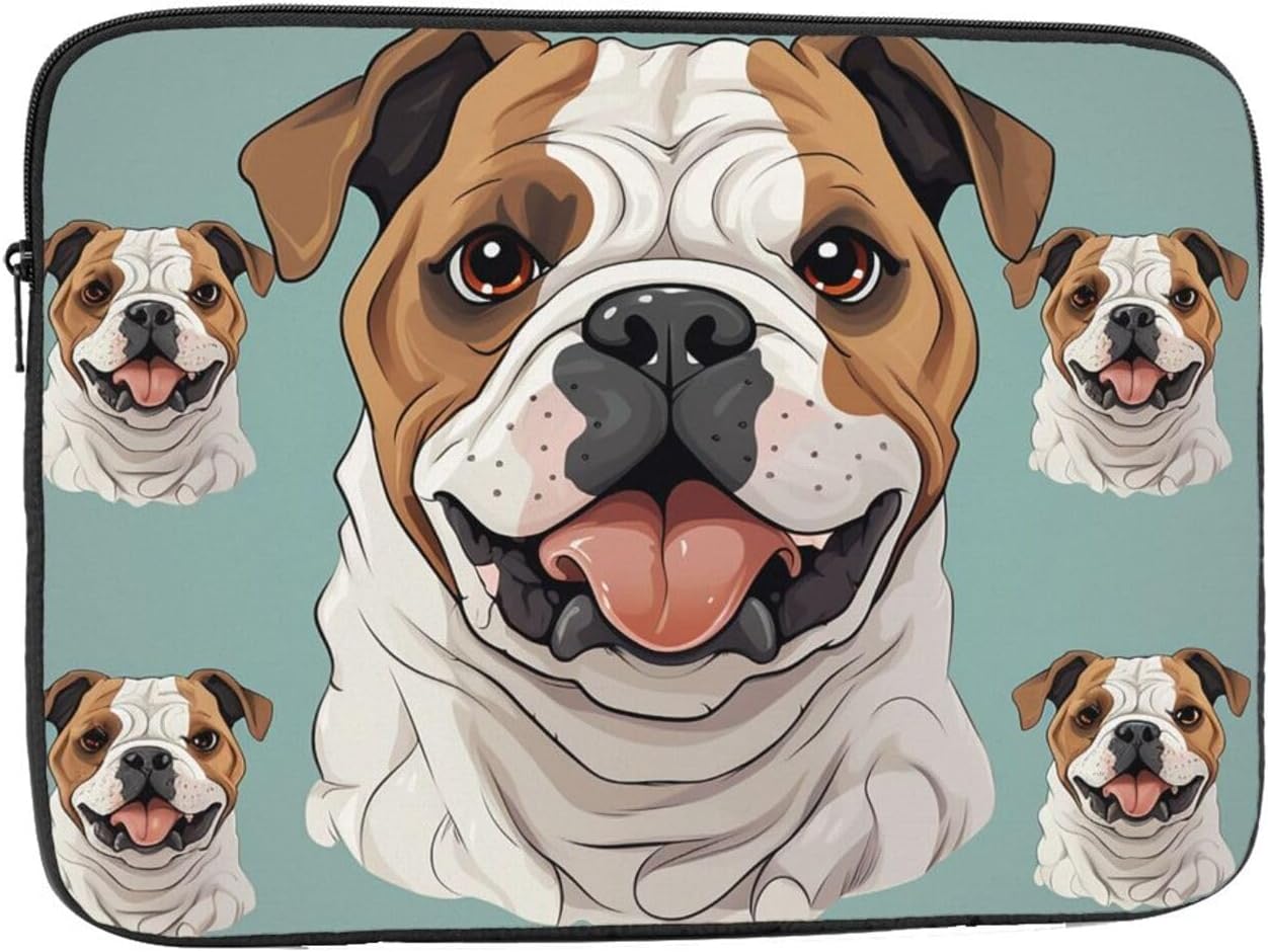 Funny English Bulldog Laptop Case 10 inch, TSA Laptop Sleeve Shockproof Protective Notebook Case Water Resistant Computer Carrying Cover Briefcase Handbags Men Women Computer Bag