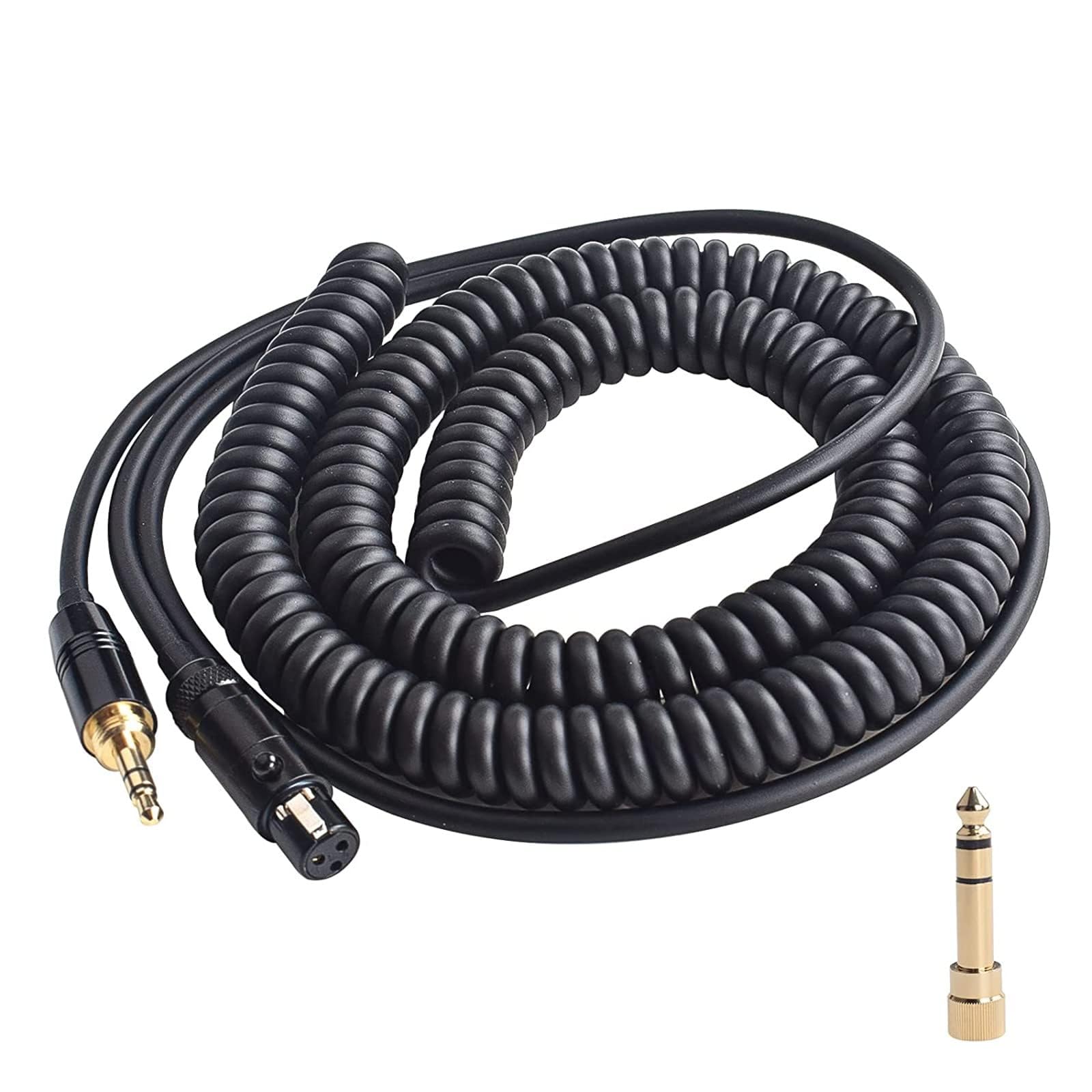 K702 Audiokabel, Spiralkabel, kompatibel mit AKG Q701, K712, K240, K240S, K240 MK II, K141, K171, K181, K271, K271S, K271 MK II, K241, K175, K275 Kopfhörerkabel. mit 6.35 mm-Adapter
