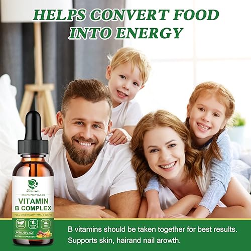 Miniatura 7 de Gotas líquidas complejas de vitamina B suplemento de vitaminas sublingual del complejo B para hombres mujeres veganas lo mejor para uñas saludables