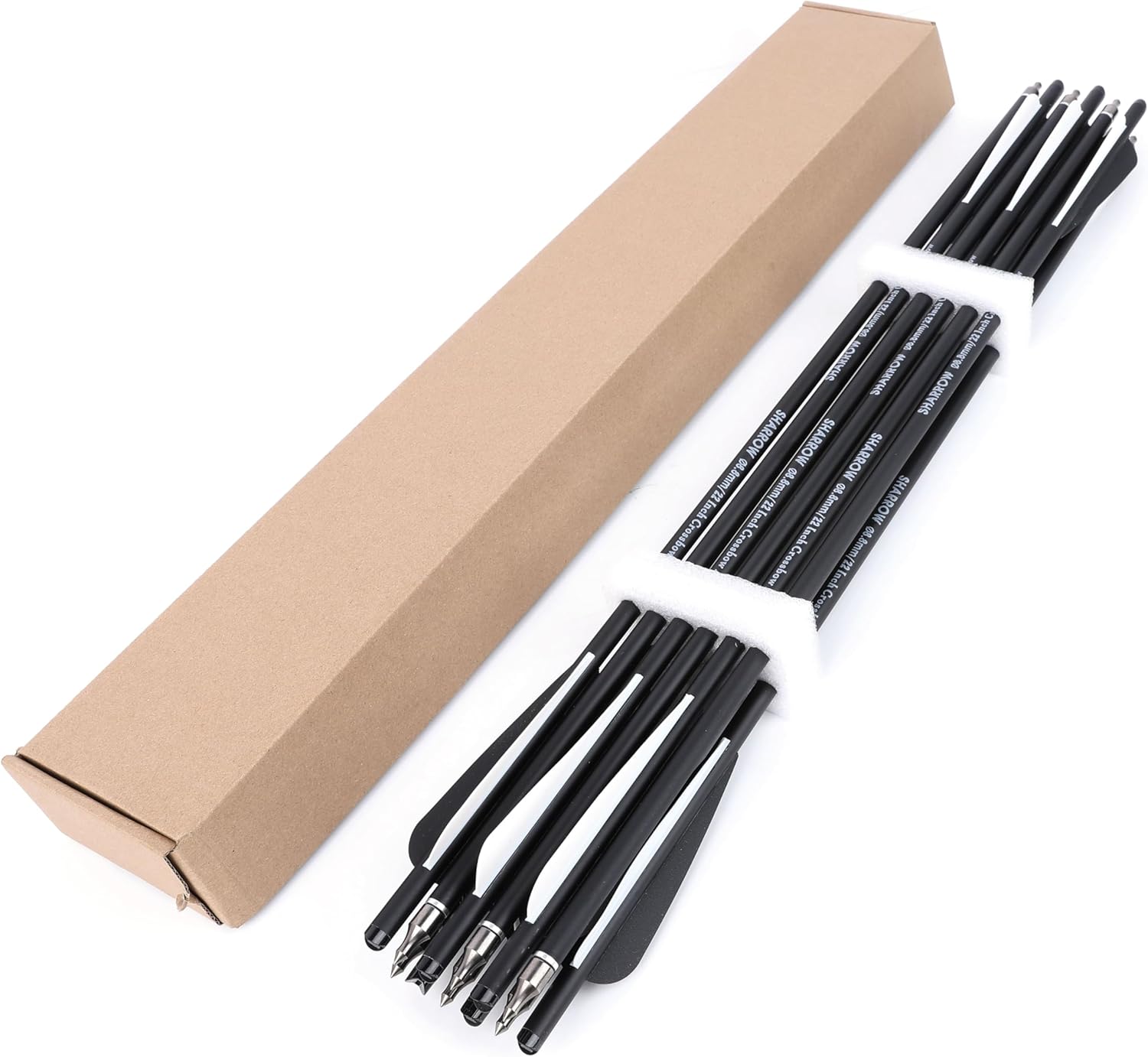 AMEYXGS 6/12pcs Archery Crossbow Bolts 16/20/22 Inch Hunting Carbon Arrow with Broadheads 3 Fixed Blade Arrowhead for Archery Practise Hunting Crossbow Arrows