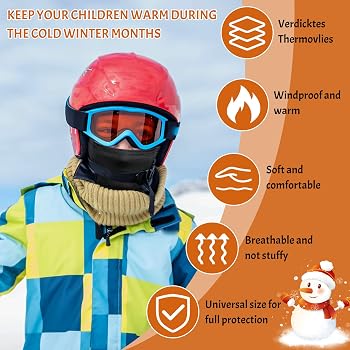 Cagoule Hiver Enfant Multifonction - Taille Unique Pour Ski, Cyclisme Et Sports D'Hiver