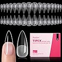 Beetles Tipex Instant Apex Nail Tips, Stiletto Medium, 16 Sizes (00–14), 192pcs, Built-In Apex, No Builder Gel Required, Thicker Strong Acrylic Tips for DIY Nail Extensions