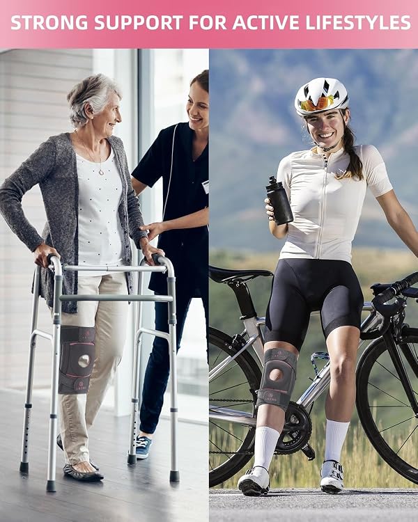 ABYON ELITE Knee Support for Men & Women with 4-way Adjustable Non-Slip Strap System and Side Stabilizers Knee Brace for Knee Pain Support,Arthritis, ACL, Meniscus Tear, Runners Knee, Walking by ABYON - Image 5