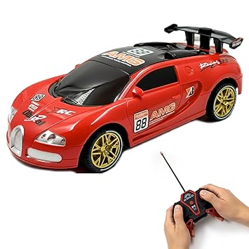 Zivvy Big Remote Control Car Red | 2.4G Rechargeable Car with 150m Range | LED Lights & Spray Effect | High-Speed Drift Toy | Best Gift for Boys & Girls 2 3 4 5 6 7 8+ Years