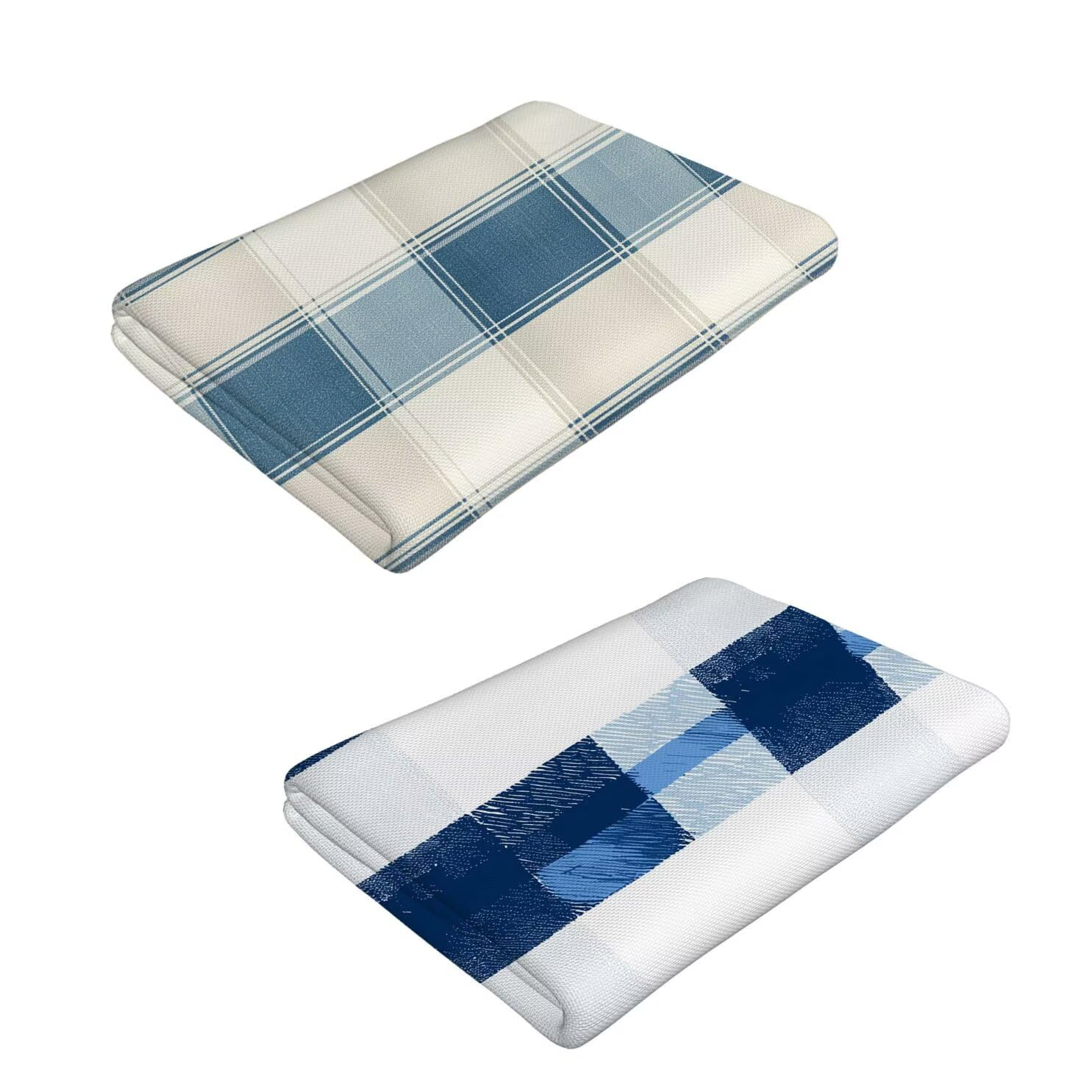 Telo Mare Microfibra Grande - 90 x 200 cm Telo Mare 2 Pezzi, Antisabbia, Asciugatura Rapida, Ultra Assorbente, Estate Spiaggia Asciugamani Bagno Asciugamano Microfibra, Donna Regali (Griglia Blu) m318