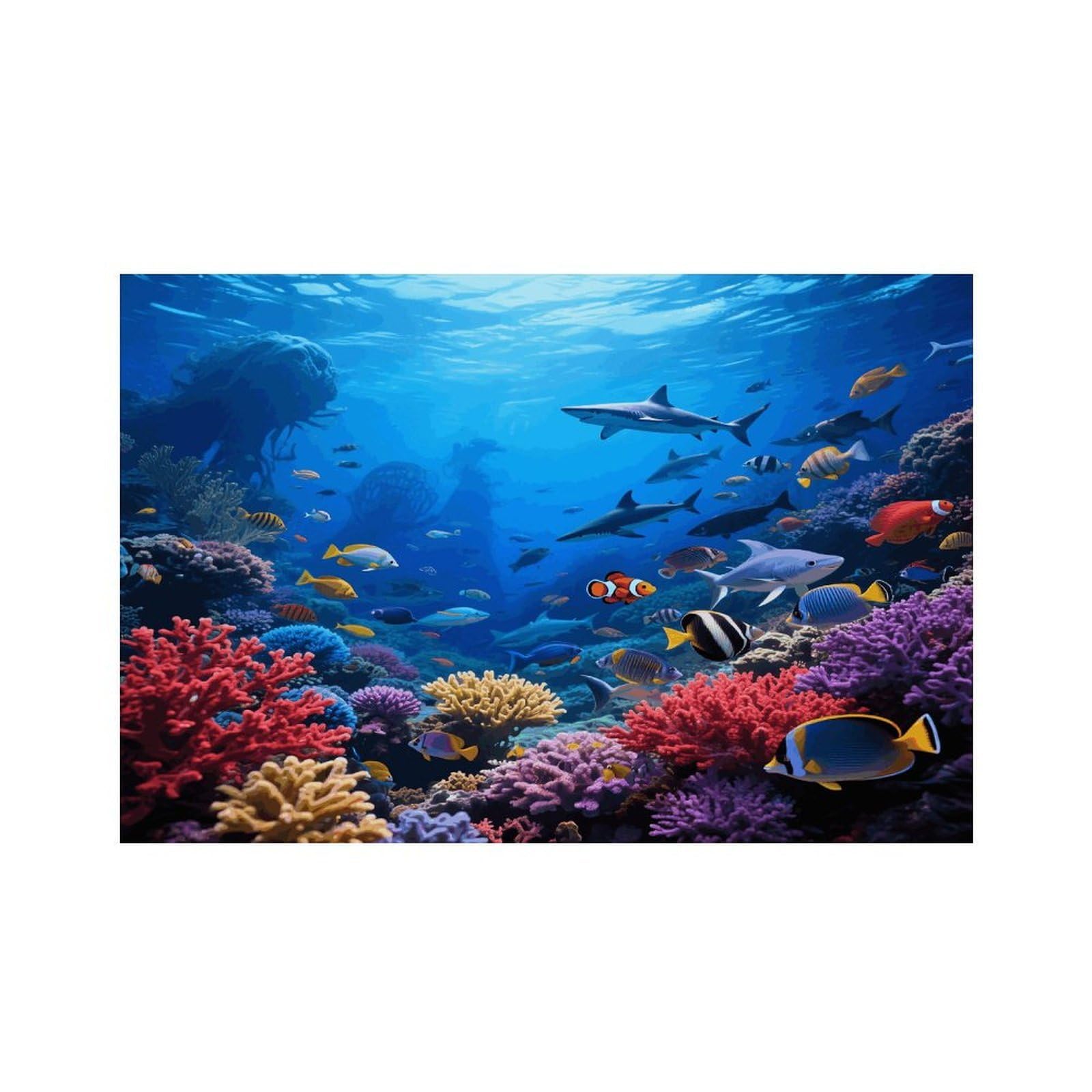 Underwater World Placemats Heat Resistant Non-Slip Place Mats Washable Wipeable Table Mat Kitchen Dining Table Decoration Placemats Indoor Outdoor Place Mats 17.7’’×11.8’’
