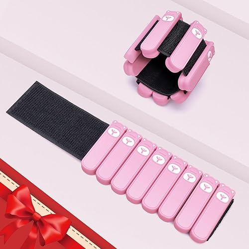 Miniatura 8 de Juego de 2 pesas para muñeca y tobillo (1 libra cada una), pulseras ajustables de silicona con peso para mujeres y hombres, pesas para brazos y