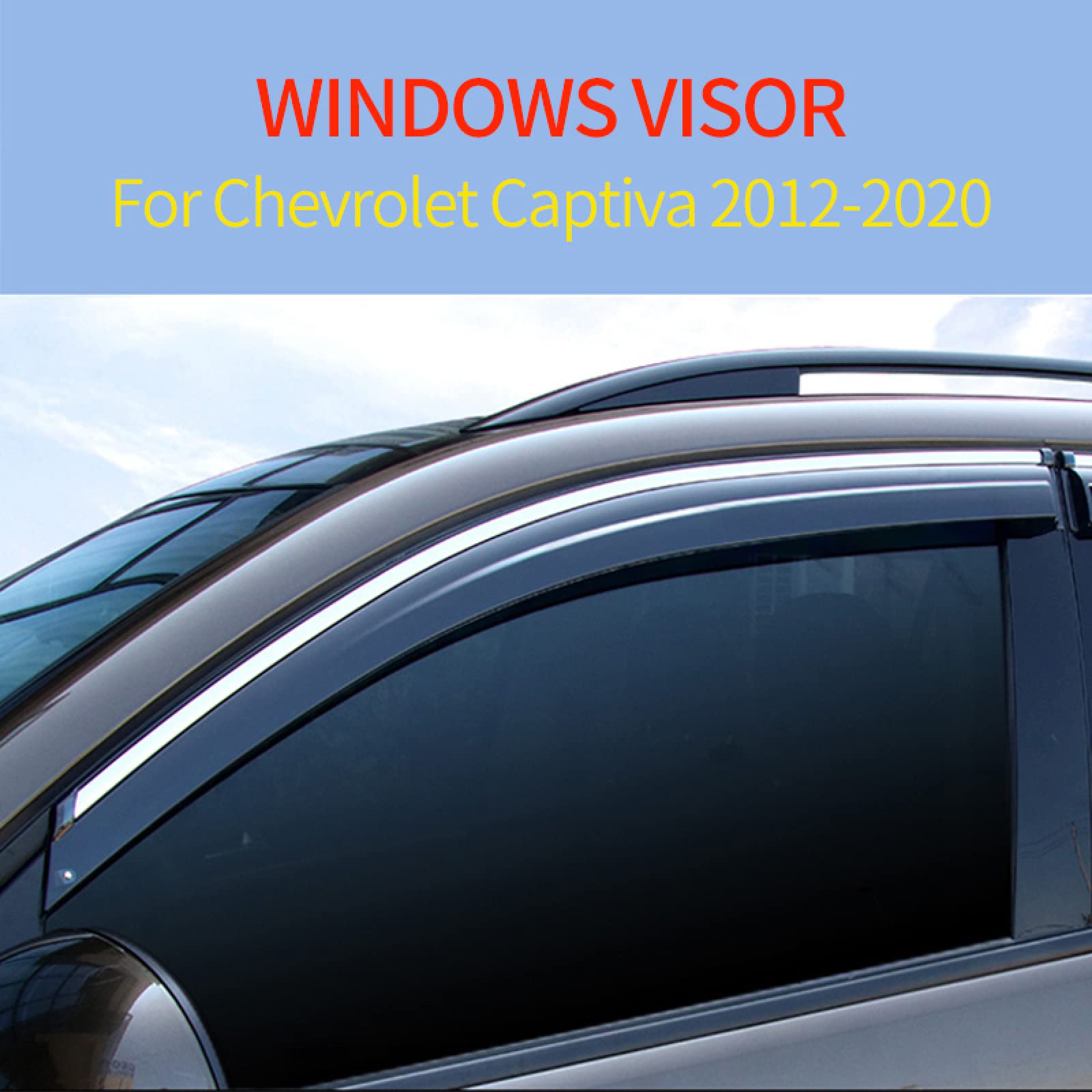 pour Chevrolet Captiva 2012-2020, déflecteur de fenêtre latérale Acrylique Soleil déflecteur de Pluie Bouclier météo Accessoires de Protection de Voiture