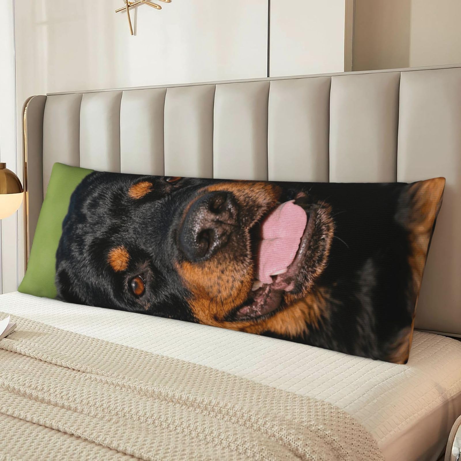 Rottweiler Body Pillow Cover with Hidden Zipper 54"X20",Ultra Soft Microfiber Long Pillow Case Decorative Bedding Pillowcase Cushion Cover Cases for Bedroom Couch Sofa,Home Gifts