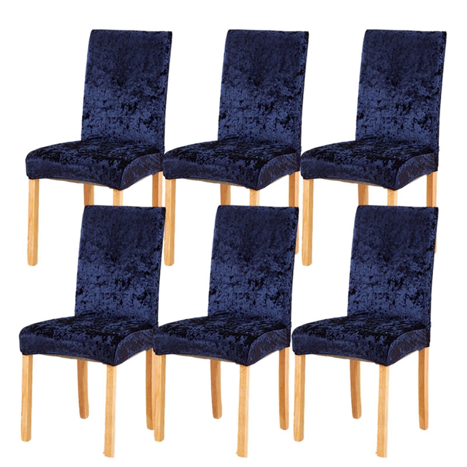 Chair covers, Crushed Velvet Dining Chair Covers,Stretch Removable Washable Dining Chair Slipcover Super Soft Protector for Seat Covers for Wedding Party Dining Room Home Decor (Color : Pink, Size : 8