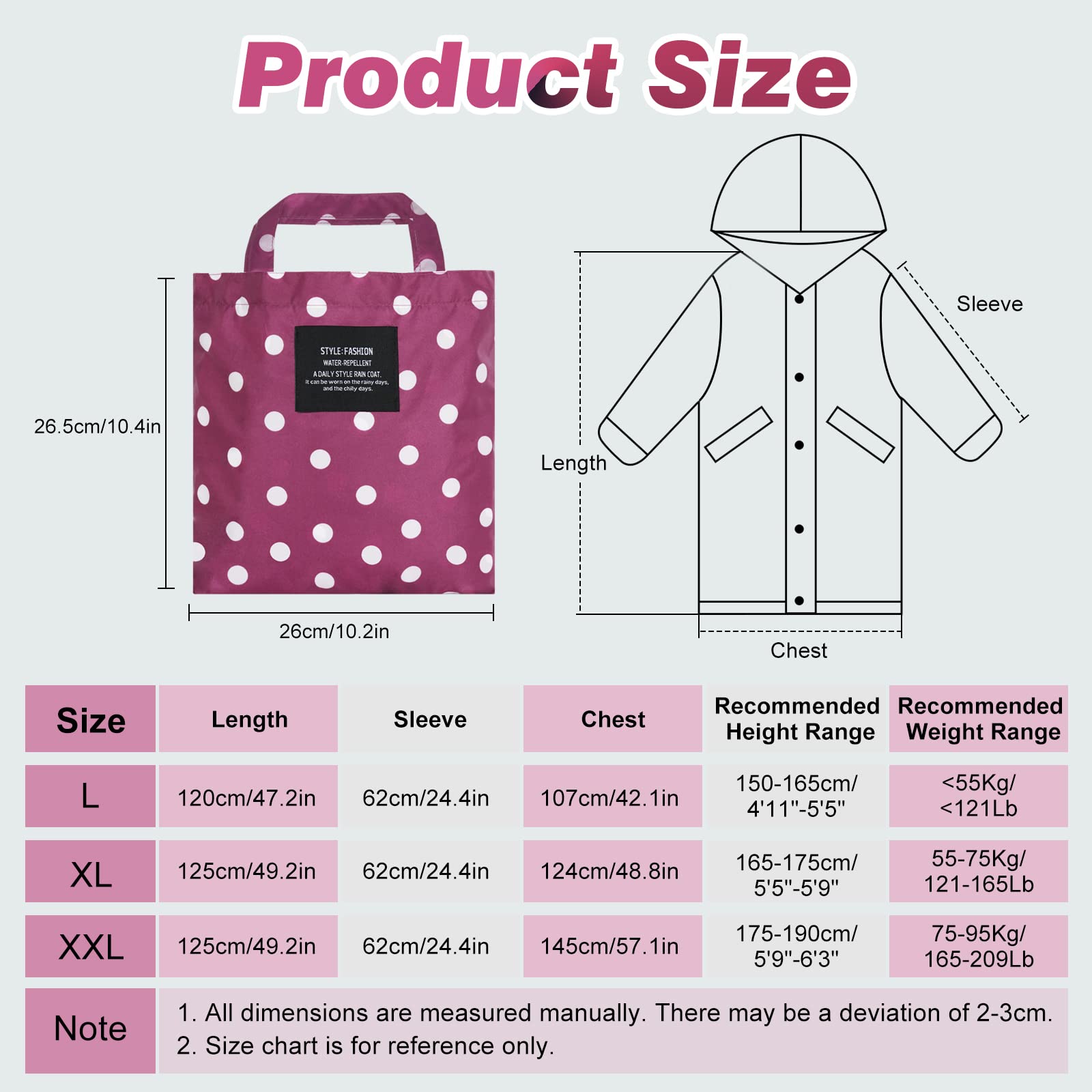 LAMA Manteau imperméable long élégant, vetement de pluie poncho de pluie unisexe avec poche à rabat imperméable, vêtements de pluie pour adultes, veste de pluie vêtements de protection contre la pluie