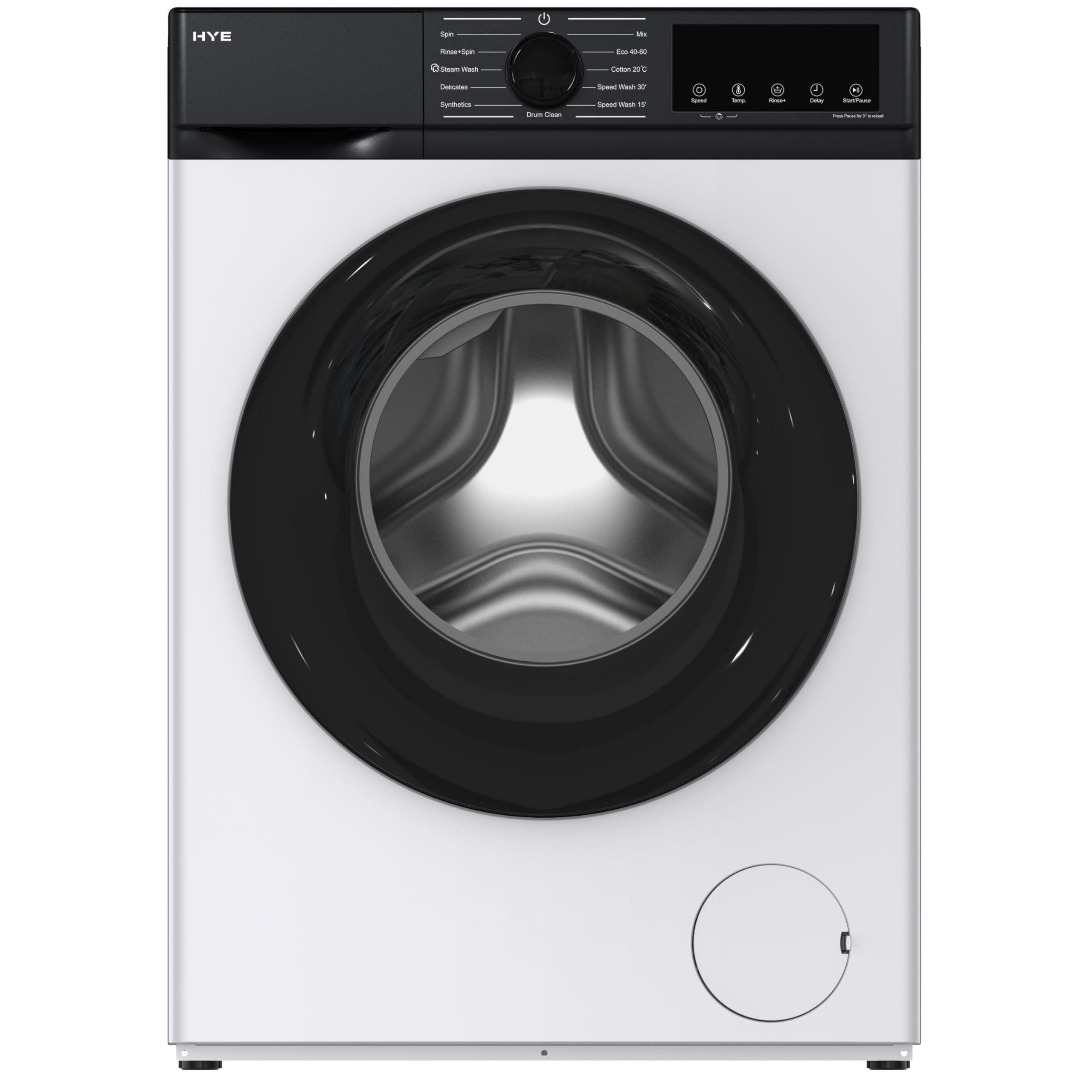 HYE Washing Machine - Washer, 10KG Drum, 1400RPM, A Energy Rating, 60CM Width, Freestanding Design, Quiet 76 dB Operation, 16 Programs, Quick & Eco Wash, Perfect For Busy Households - W0110RT14W07 — view 7