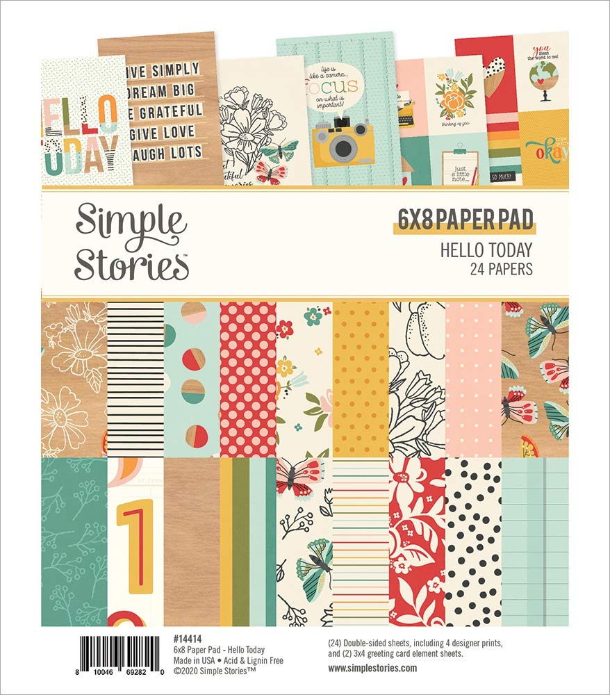 Simple Stories White Hello Today Paper 6X8 Pad, One Size