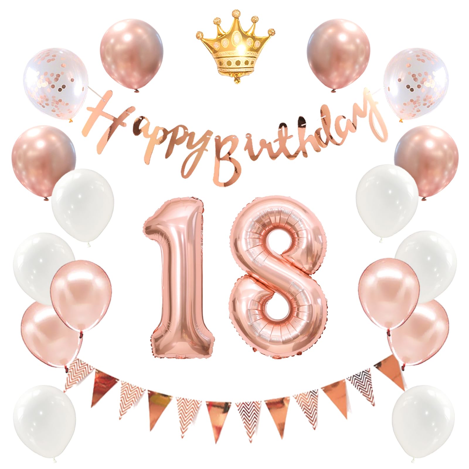 Amazon | 18歳 誕生日 飾り付け バルーンセット ハッピーバースデー