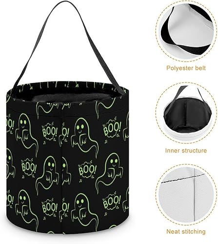 Miniatura 4 de Artsadd Cubo de dulces de Halloween personalizado con nombre, bolsas de mano personalizadas de Halloween, regalos de fiesta de Halloween, cesta de