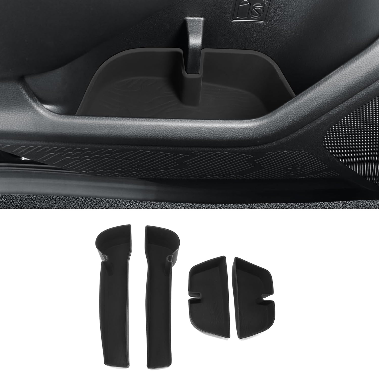 KUNGKIC for Subaru Forester 2025 2026 2027 Door Organizer Tray Silicone Front & Rear Door Side Pocket Storage Box Insert Tray 4 Pcs
