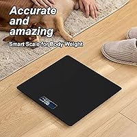 Vista 8 de Smart Scale for Body Weight Digital Bathroom Scale with Temperature Indication Corner Design Highly Accurate Body Weight Scale Black Body Fat Scale