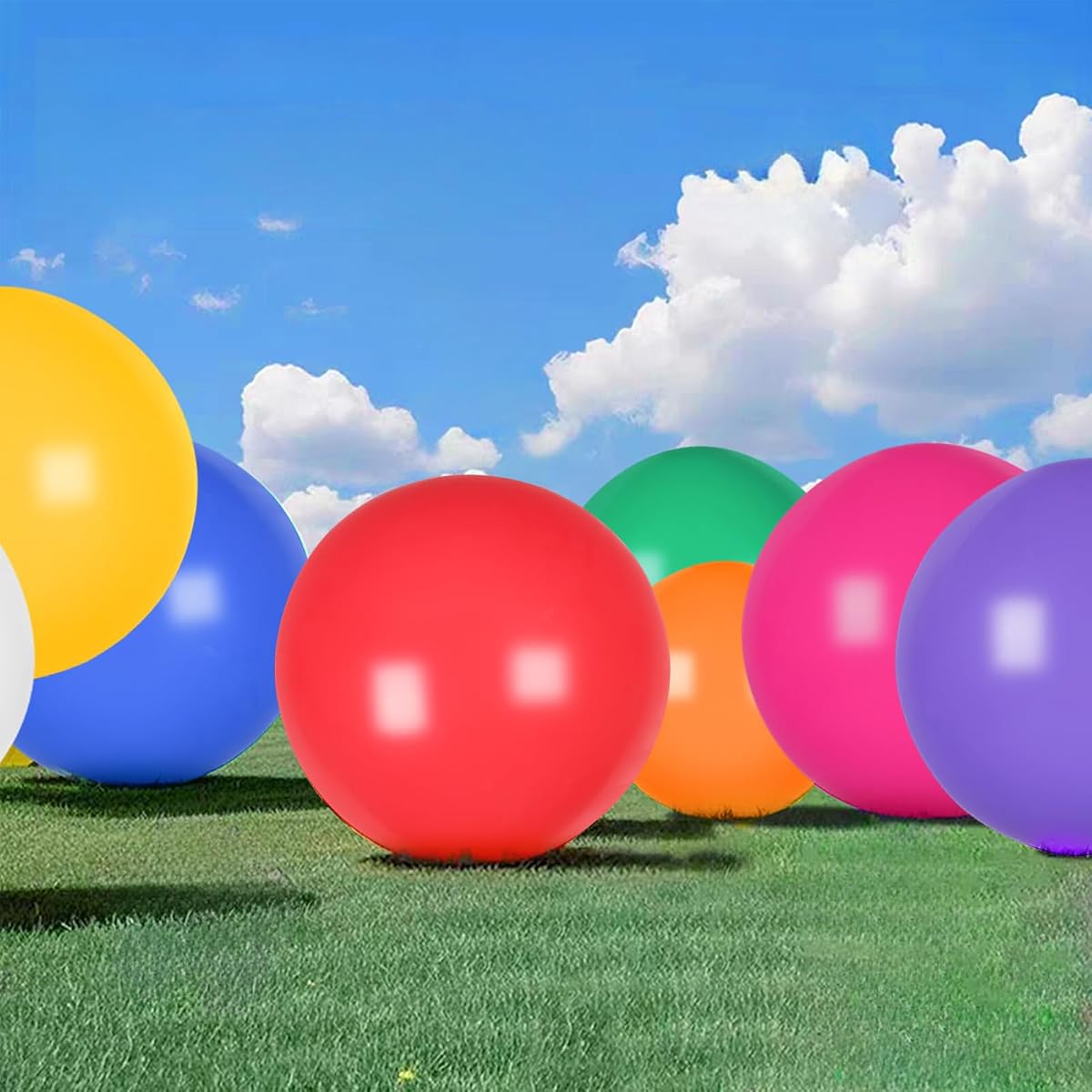 9pcs Big 36 inch Balloons Colorful Giant Balloons Extra Thick Latex Balloon Large Balloon for Kids Party Outdoor Toy Park Lawn Backyard Activity Birthday Wedding Party Festival Event Carnival Decor